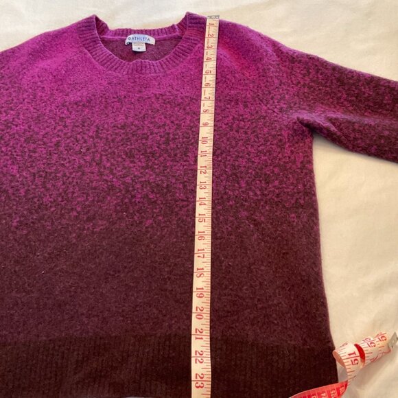 Athleta Womens Medium Sweater Crewneck Wool Purple Jacquard Ombre - Picture 11 of 16